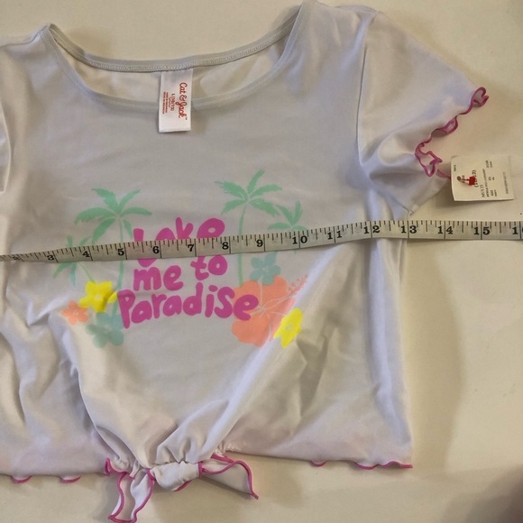 Bundle 3Pc Cat & Jack Girls Hawaiian Rash Guard Floral Bikini Bottoms Swimwear L - Picture 4 of 13